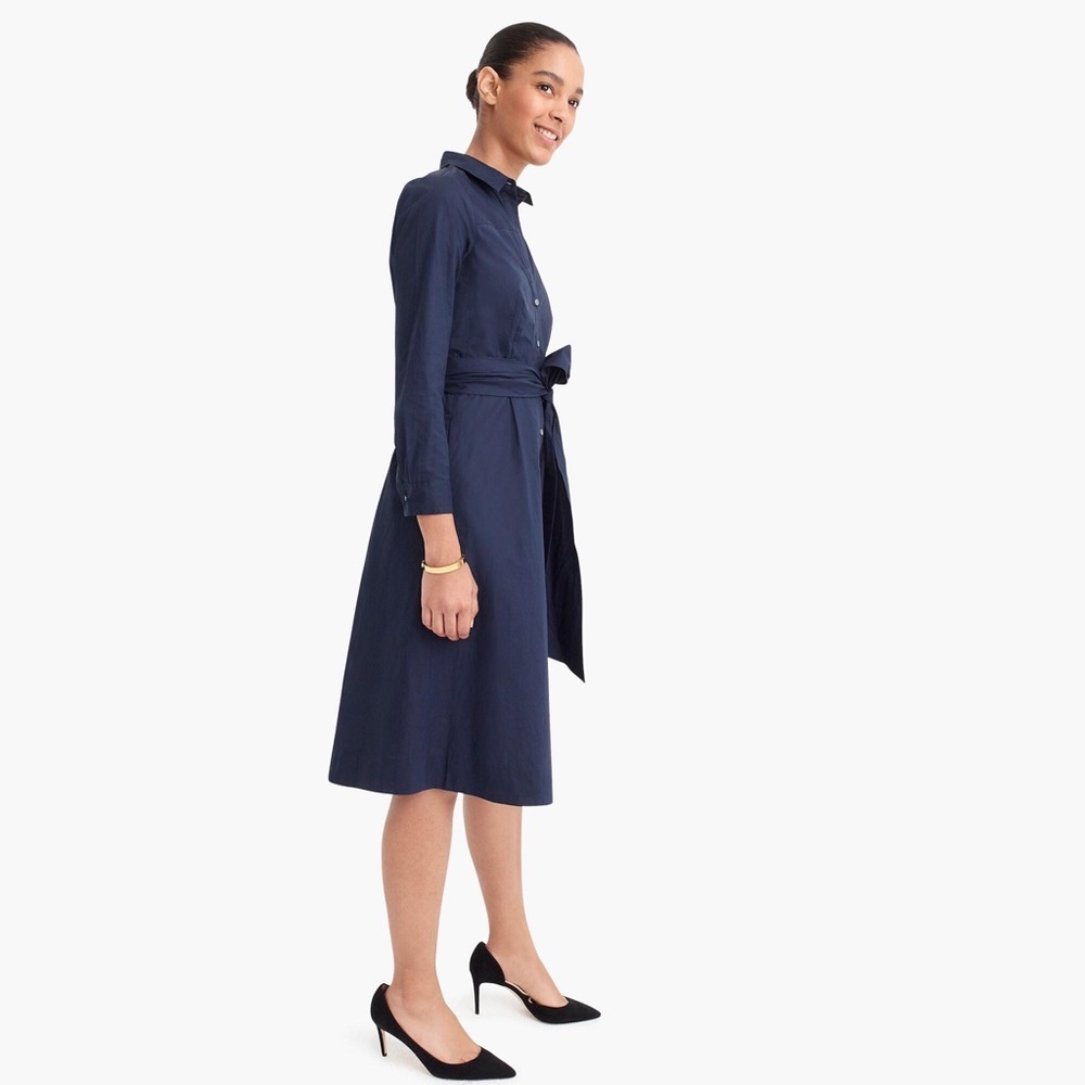NEW J Crew Tie-Waist Shirt Dress J5358